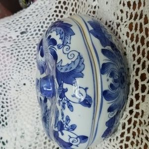Blue and White Chinese Covered Bowl